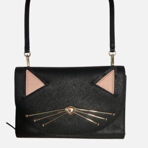 Kate Spade New York Jazz Things Up Black Cat Face Winni Crossbody Bag-NWOT